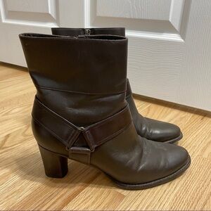 Cole Haan Leather Heeled Boots Sz 8 Nike Air Brown Women’s